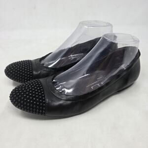 AGL Attilio Giusti Leombruni Black Leather Ballet Flats Made in Italy 7.5
